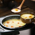 joyoung mini rice cooker 2l for 1 3 people led touch panel fa f20 au model Ladle serving steaming pumpkin soup from slow cooker.