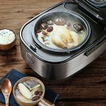 joyoung mini rice cooker 2l for 1 3 people led touch panel fa f20 au model Electric cooker with chicken soup and rice.