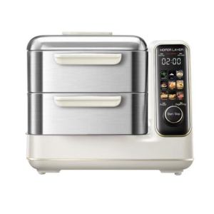 Stainless steel double drawer electric food steamer