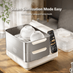 hoper layer electric food steamer 16l large capacity 10 second start 24h timer independent water tank Kitchen steamer for easy family health protection.