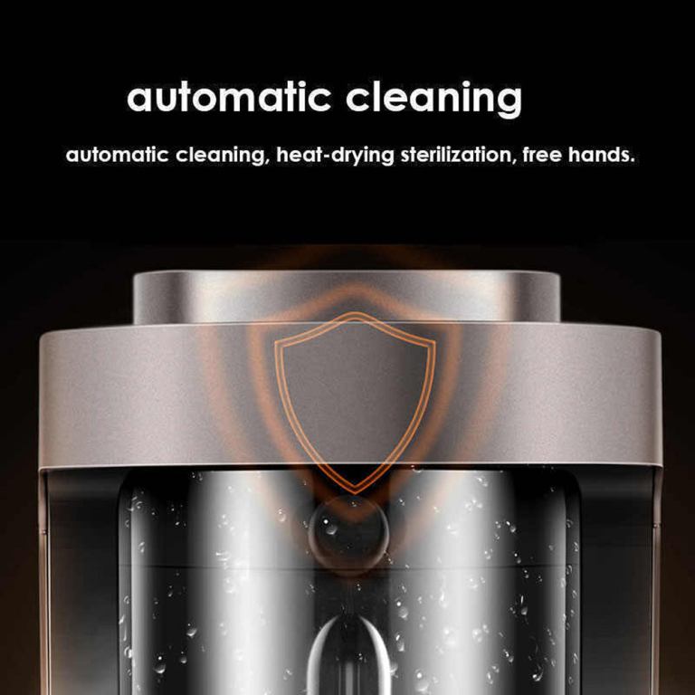 Automatic cleaning device with sterilisation feature