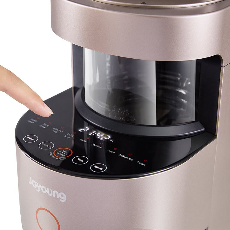 Joyoung appliance with touchscreen control panel.