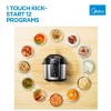 midea 5.7l 12 programs pressure cooker Pressure cooker with 12 meal options displayed.