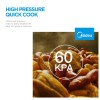 midea 5.7l 12 programs pressure cooker High pressure cooking, tenderises meat and grains quickly.