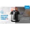 midea 5.7l 12 programs pressure cooker Pressure cooker with 24-hour pre-set timer.