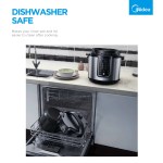 Dishwasher-safe pot and lid for easy cleaning.