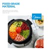 midea 5.7l 12 programs pressure cooker Electric cooker with colourful chopped vegetables.