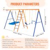 vevor swing sets for backyard 6 in 1 swing set 440lbs capacity metal swingset