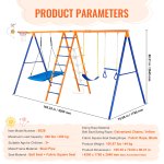 vevor swing sets for backyard 6 in 1 swing set 440lbs capacity metal swingset