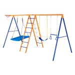 vevor swing sets for backyard 6 in 1 swing set 440lbs capacity metal swingset