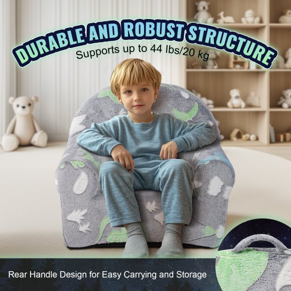 vevor toddler chair glow in the dark plush baby chair playroom furniture grey vevor toddler chair glow in the dark plush baby chair playroom furniture grey