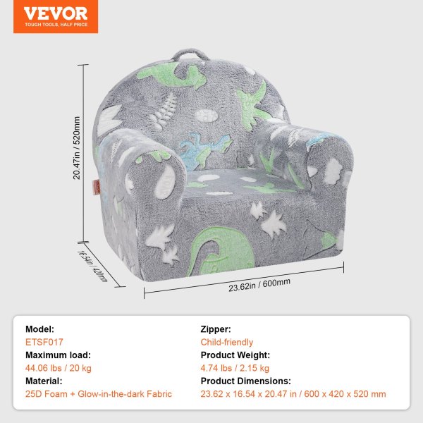 vevor toddler chair glow in the dark plush baby chair playroom furniture grey vevor toddler chair glow in the dark plush baby chair playroom furniture grey
