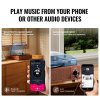 Phone plays music through turntable via Bluetooth and AUX.