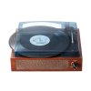 Retro vinyl record player with wooden finish