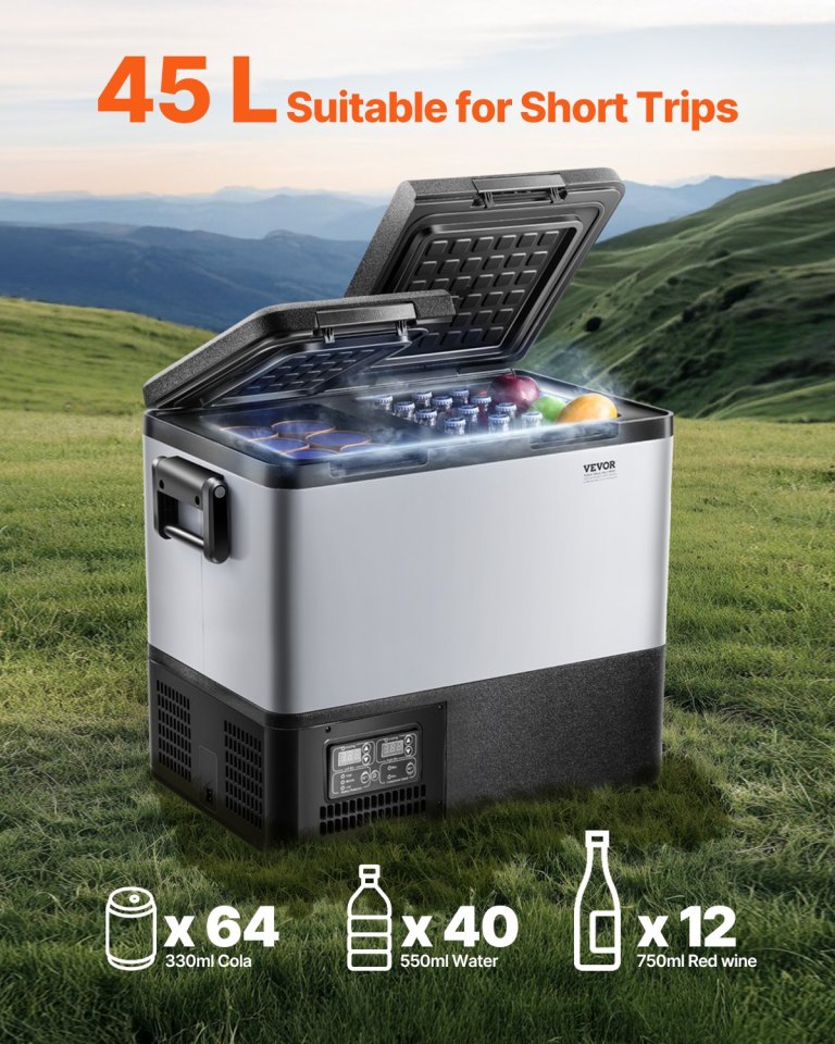vevor portable car refrigerator freezer compressor 45l dual zone for car home vevor portable car refrigerator freezer compressor 45l dual zone for car home