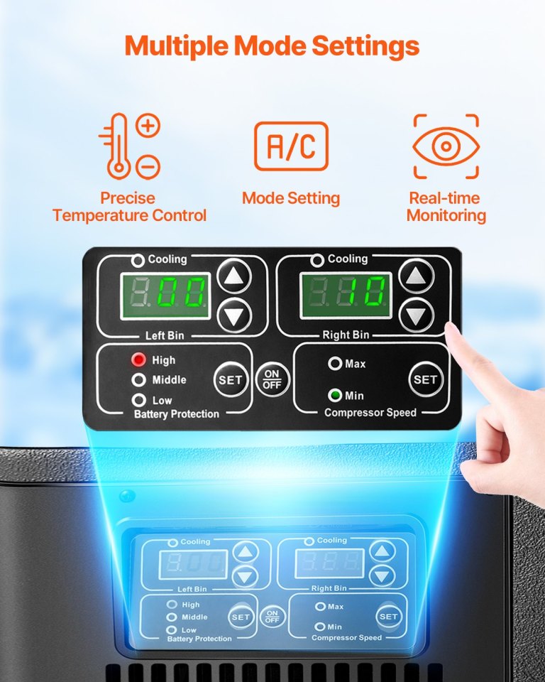 vevor portable car refrigerator freezer compressor 45l dual zone for car home vevor portable car refrigerator freezer compressor 45l dual zone for car home