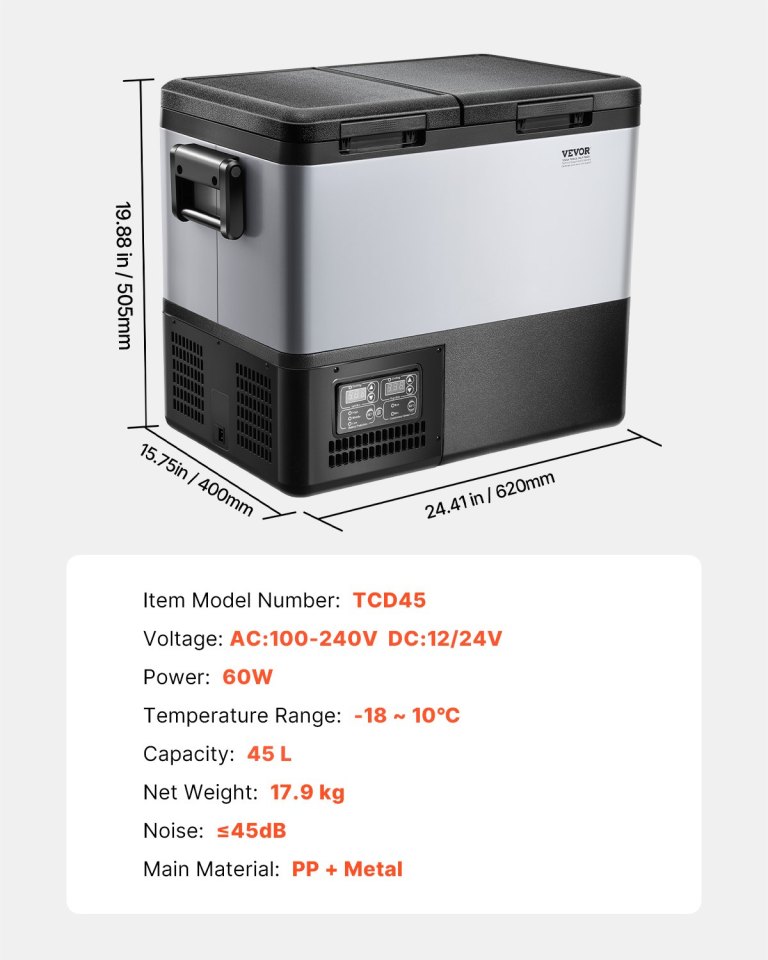 vevor portable car refrigerator freezer compressor 45l dual zone for car home vevor portable car refrigerator freezer compressor 45l dual zone for car home