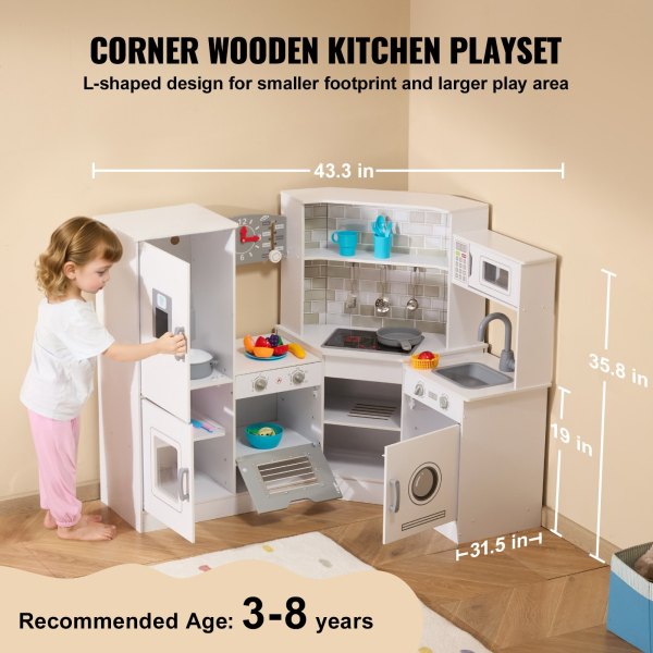 vevor kitchen playset kids pretend cooking play toy 24 piece accessories white vevor kitchen playset kids pretend cooking play toy 24 piece accessories white