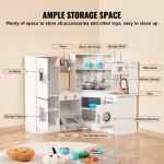 vevor kitchen playset kids pretend cooking play toy 24 piece accessories white