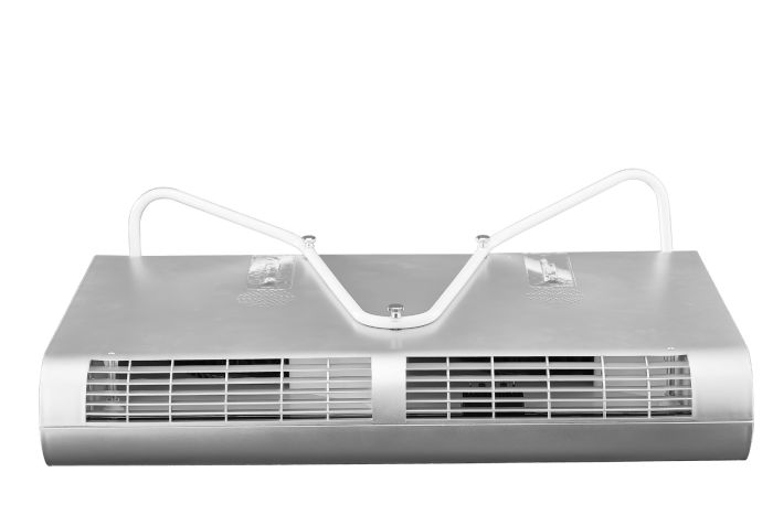 air purifier two way (wall mounted or desktop) Silver ventilation fan with white handles