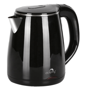 Electric black kettle with brand logo