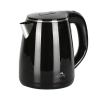 Black electric kettle with handle and spout.