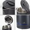 0.8l electric kettle matt black with light design Stainless steel electric kettle with open lid