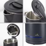 Stainless steel electric kettle with open lid