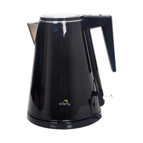 v959 dktl0047 202507050310 00.jpg Sleek black electric kettle with handle and spout.