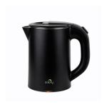 Black electric kettle with ergonomic handle and lid