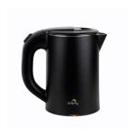 Black electric kettle with handle and spout