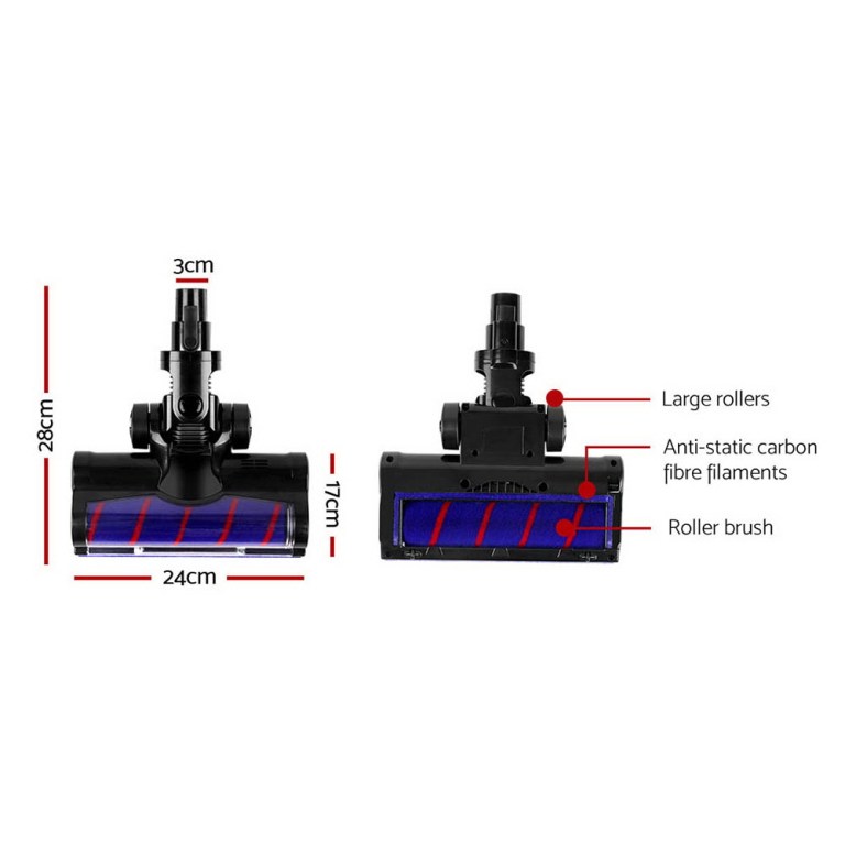 devanti stick vacuum cleaner motorised roller brush head