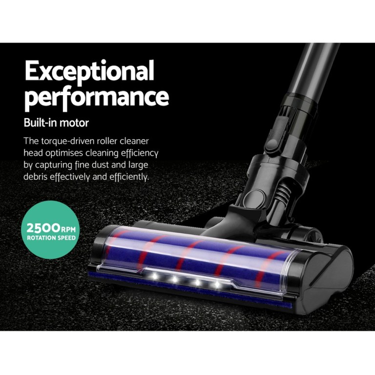 devanti stick vacuum cleaner motorised roller brush head