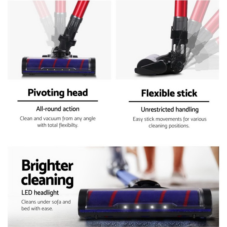 devanti stick vacuum cleaner motorised roller brush head