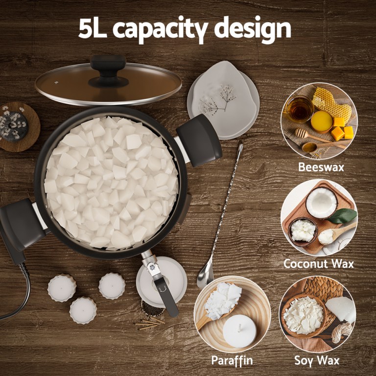 devanti 5l wax melter candle making 1200w melting pot furnace quick pour spout soy soap devanti 5l wax melter candle making 1200w melting pot furnace quick pour spout soy soap