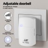 Adjustable doorbell with volume and melody options.