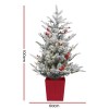 jingle jollys christmas tree 1m led potted xmas party decor red barries flocked jingle jollys christmas tree 1m led potted xmas party decor red barries flocked