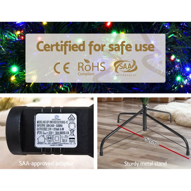 Certified safe Christmas tree lights, adaptor, metal stand.