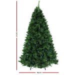 jingle jollys christmas tree 2.4m xmas tree decorations pine needles 2100 tips Artificial Christmas tree, 240cm tall, 165cm wide.