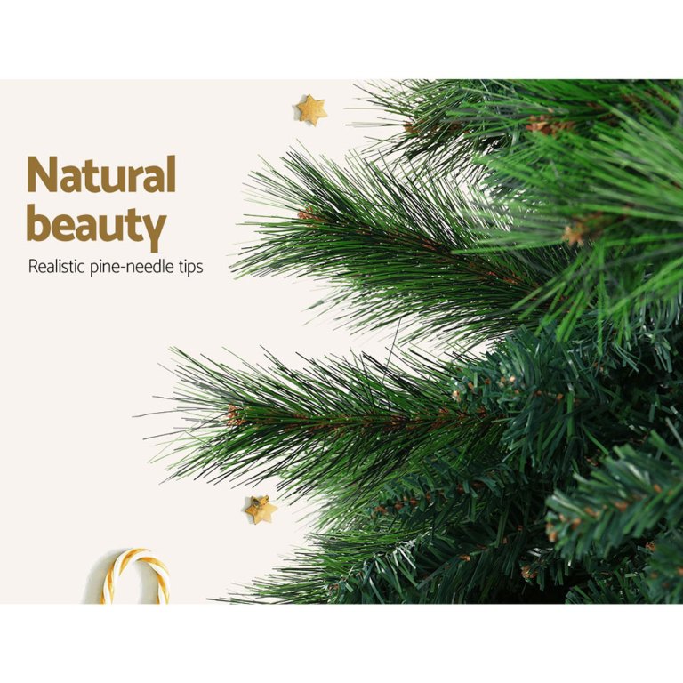 jingle jollys christmas tree 2.4m xmas tree decorations pine needles 2100 tips Christmas tree with realistic pine needle branches.