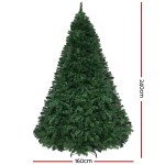 Artificial Christmas tree 240cm tall, 160cm wide.