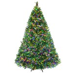 Decorated Christmas tree with colourful lights