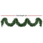 jingle jollys 5m christmas garland led lights party xmas decorations 380 tips Green Christmas garland, total length 5 metres.