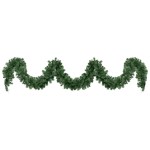 jingle jollys 5m christmas garland led lights party xmas decorations 380 tips Green Christmas garland decoration against white background.