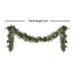 jingle jollys 3m christmas garland pre lit led with pine cones xmas decor green Christmas garland 3m decorated with berries and leaves.