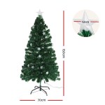 jingle jollys 1.5m christmas tree optic fibre led xmas tree multi colour Artificial Christmas tree with star topper, 150cm tall.