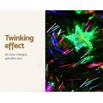 jingle jollys 1.5m christmas tree optic fibre led xmas tree multi colour Colour-changing optic-fibre stars with twinkling effect.