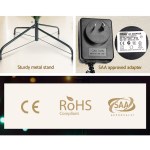 jingle jollys 1.5m christmas tree optic fibre led xmas tree multi colour Sturdy stand, SAA adapter, compliance logos displayed.