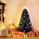 jingle jollys 1.5m christmas tree optic fibre led xmas tree multi colour Colourful Christmas tree with presents and lights.