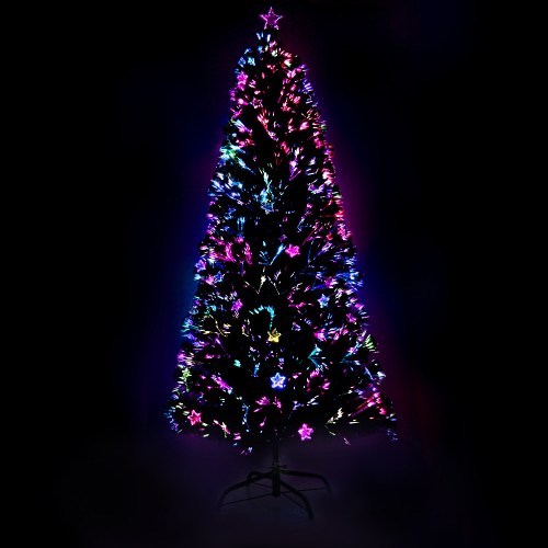 Fibre optic Christmas tree with multicoloured lights.